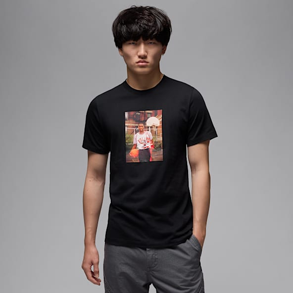 希少 Jordan グラフィックTシャツ Lサイズ 黒 ブラック Jordan Brooklyn Men's Printed T-Shirt. Nike IL